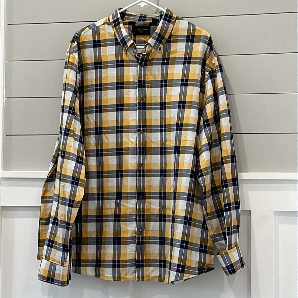 Black Brown 1826 Purple Large Button Down Shirt  XXL‎